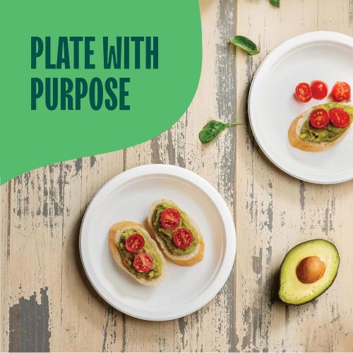 Stack Man 100% Compostable Small Paper Plates 7 Inch Heavy-Duty [125-Pack] Eco-Friendly White Bagasse Disposable Dessert Cake Plates - 7 Biodegradable Plate (BPI-Certified) (PFAS-Free)