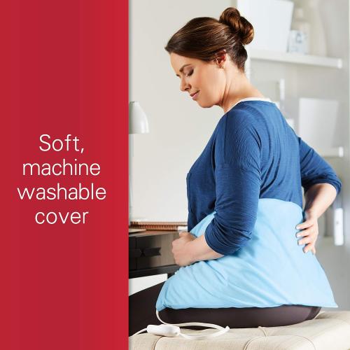 Sunbeam XL Heating Pad for Back Neck and Shoulder Pain Relief with Sponge for Moist Heating Option Extra Large 12 x 24 Blue