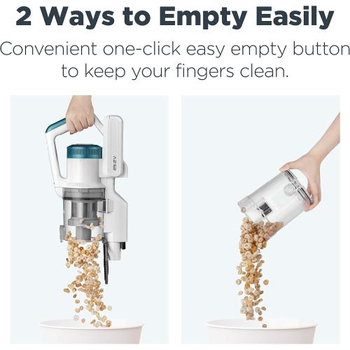 Eureka NEC180 RapidClean Pro Cordless Stick and Handheld Vacuum Cleaner for Hard Floors, Battery-Operated Portable Vacuum Cleaner with Maximum Efficiency Powerful Suction White