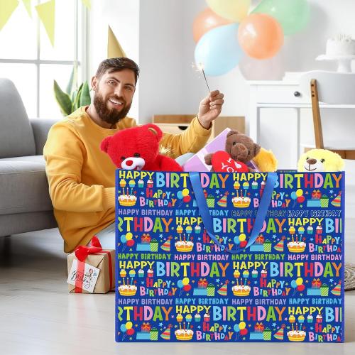 Pickmesh 1 Pcs Extra Large Birthday Bag 31.5x23.6x7.9 Inch,PP Woven