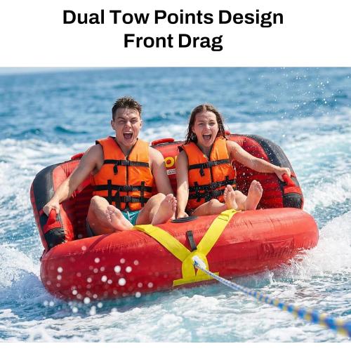 PEAKFLOW Towable Tube,Boat Tube,1-3 Person,Tubes for Boating,PVC Liner and Full Nylon Cover,Lake & Ocean Fun