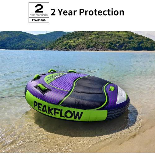 PEAKFLOW Towable Tube,Boat Tube,1-3 Person,Tubes for Boating,PVC Liner and Full Nylon Cover,Lake & Ocean Fun‼️light dirt‼️