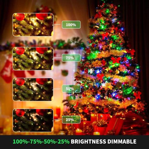 Color Changing Christmas String Lights Outdoor Indoor, 108FT 300 LED Warm White Multi Color Fairy Light, END to END CONNECTABLE, Waterproof Christmas Tree Lights with Timer Remote
