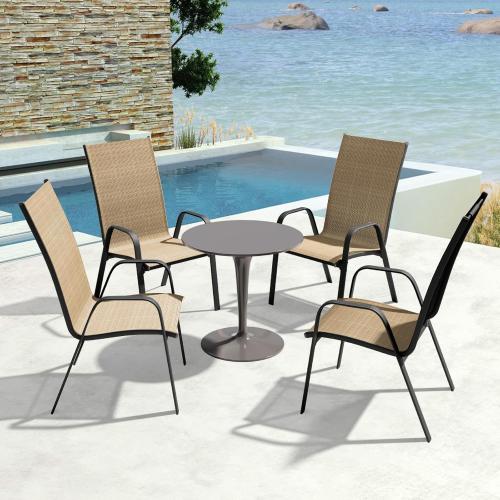Chairs 1 Outdoor Dining Furniture  All Weather Dining Set for Lawn, Garden, Backyard, Beige