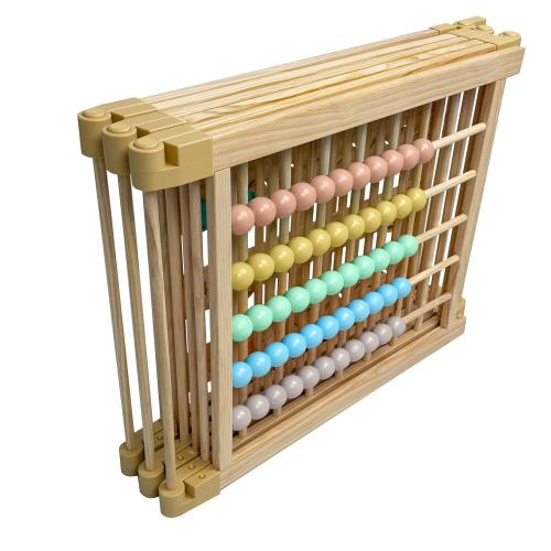 Wooden Playpen Extra Large for Toddlers and Babies - Under The Sea Theme Toy Design - (8/10) Wood Panels - Foldable and Adjustable Baby playpen - Extra Large Baby playpen (8-Panels)