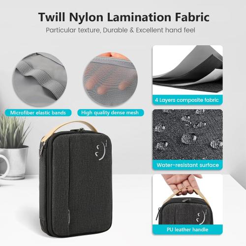 Travelkin Cord Organizer Travel, Electronic Organizer Travel Case, Cable Organizer Bag For Cords,Chargers Phone, Sd Card,Usbs (Black)