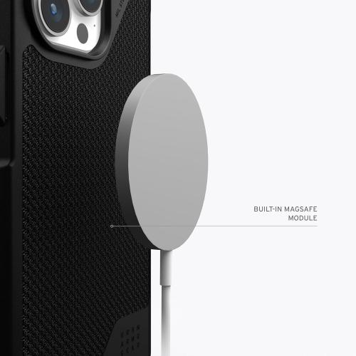 URBAN ARMOR GEAR UAG Case [Updated Ver] Compatible with iPhone 15 Pro Case 6.1 Metropolis LT Kevlar Black Built-in Magnet Compatible with MagSafe Charging Rugged Military Grade Protective Cover