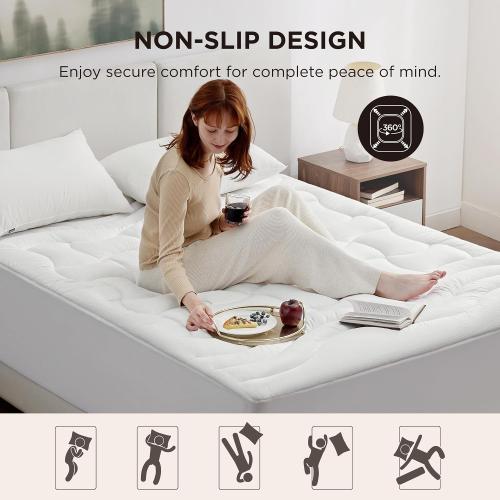 Bedsure California King Mattress Protector Waterproof - Quilted Fitted Cal King Mattress Pad Topper with 8-21 Inches Deep Pocket, Soft Bed Cover Padded, Machine Washable, White,72x84 Inches