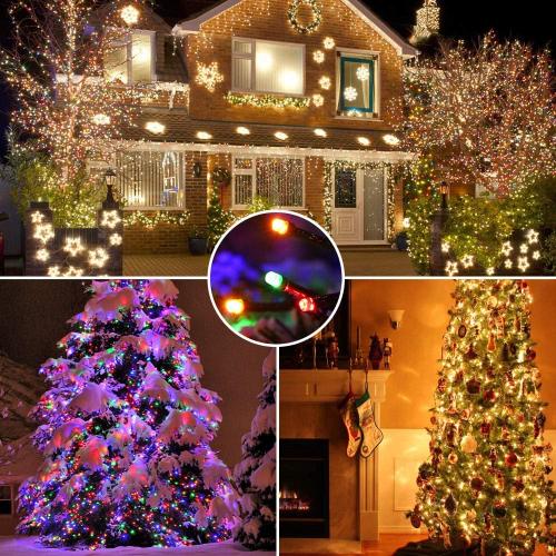 Brizled Christmas Lights, 65.67ft 200 LED Color Changing Tree Lights  Warm White & Multicolored Christmas Lights Remote, Connectable Mini Lights Set Decorative Lights String for Xmas Party