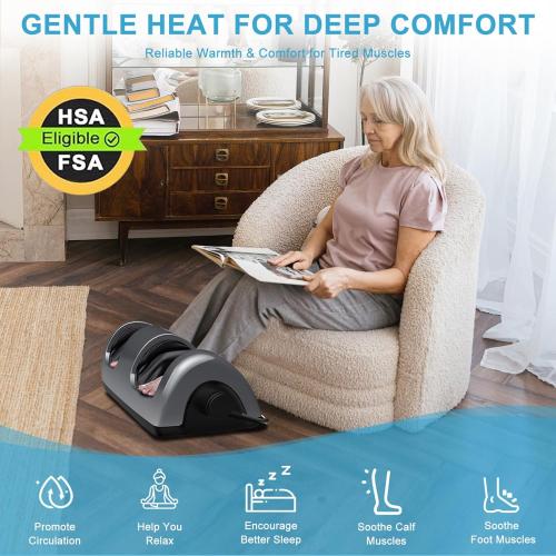 TISSCARE Shiatsu Foot Massager with Heat, FSA Eligible HSA Foot Massager for Plantar Fasciitis, Neuropathy, Circulation and Pain Relief, Massage Feet at Home/Office, Gift for Men and Women