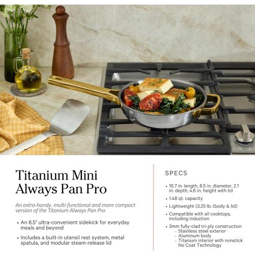 Our Place Titanium Pro Cookware Set | Pots and Pans Set with Always Pan Pro, Perfect Pot Pro & Minis | Non-Toxic No-Coating Nonstick | Induction & Oven-Safe up to 750°F | Gold