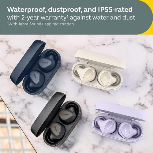 Jabra Elite 4 True Wireless Earbuds - Active Noise Cancelling Headphones - Discreet & Comfortable Bluetooth Earphones, Laptop, iOS and Android Compatible - Navy (Renewed)