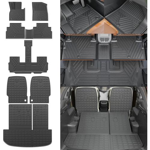 Rongtaod Floor Mats Compatible with 2020-2025 Hyundai Palisade 7 Seats Cargo Mat 2nd&3rd Row Kick Mat 2024 Palisade Accessories (2nd Row Backrest Mat Trunk Mat with Backrest Mat Floor Mats)