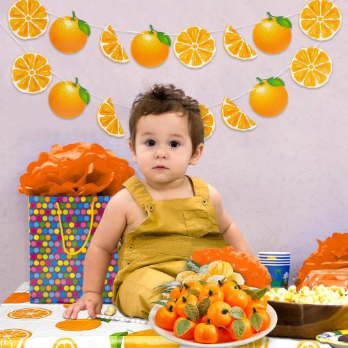 Juexica 48 Pcs Little Cutie Baby Shower Decorations Neutral Fake Orange