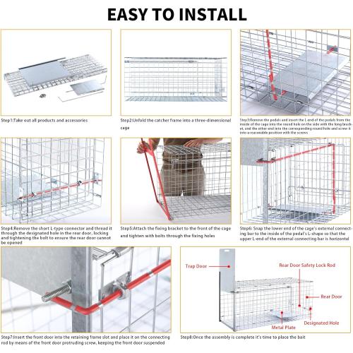 42 Large Humane Live Animal Trap,Collapsible Large Animal Catcher Cage,Cage Traps for Large Dogs up to 38 pounds,Foxes,Coyotes,Bobcat,Similar Sized Animals