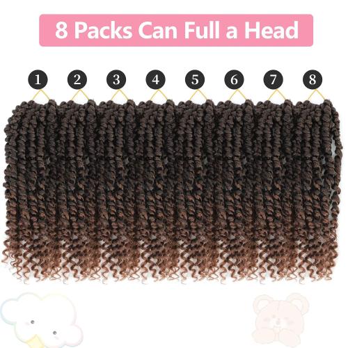 Fulcrum Passion Twist Hair 10 Inch, 8 Packs Passion Twist Crochet Hair for Black Women, Prelooped Crochet Twist Hair with Curly Ends (10Inch, T30#)