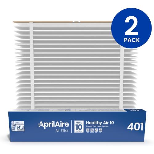 AprilAire 401 Replacement Furnace Filter for AprilAire 2400, Space-Gard 2400 Whole-House Air Purifiers - MERV 10, 16x25x6 Air Filter (Pack of 2)
