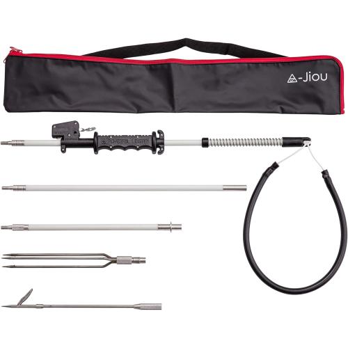 Fishing Pole Spear semi-Automatic Glass Fiber 5.5' Travel 3 Pieces Hawaiian Sling with 2 Tips and Bag