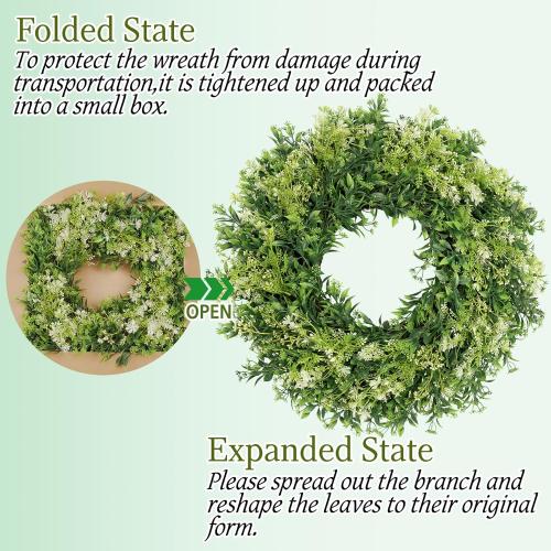 28 Inch Large Eucalyptus Wreaths for Front Door Artificial Green Leaves Greenery Indoor Outdoor Wreath Home Decor Porch Window Wall Farmhouse Door Decorations Spring Summer Fall All Seasons