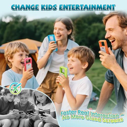 Pink and Blue 2 Pack QUOLIX Walkie Talkies for Kids Rechargeable, Kids Walkie Talkies with NOAA & VOX, 1020mAh Battery Toys for 3-12 Year Old Boys Girls, Durable Outdoor Gift for Camping, Hiking, Backyard Games (2 Pack)