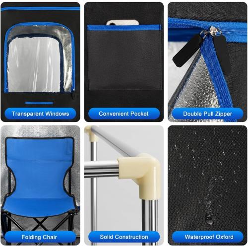 Upgraded Portable Sauna Box of Relaxation, Detoxification, Steam Sauna for Home with Steamer, Pairs Remote Control, Folding Chair, 9 Levels, 2.6’ x 2.6’ x 5.9’