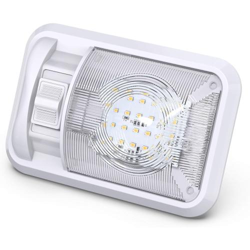 Leisure LED 5 Pack 12V Led RV Ceiling Dome Light RV Interior Lighting for Trailer Camper with Switch, Single Dome 300LM (Natural White 4000-4500K, 5-Pack)