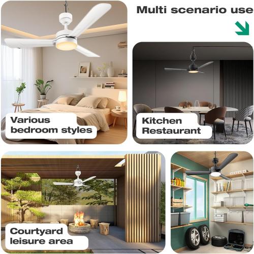 Ceiling Fans with Lights,36 LED Fan Light Hanging with Hook,Hook Type Ceiling Fan,Plug in Ceiling Fan Light,40W,3000-6500k,Remote Control,Portable Fan for Camping Bed,Patios,(Black)