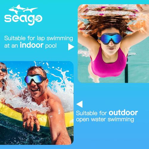 Swim Goggles No Leaking Anti-Fog Pool Goggles Swimming Goggles for Adult Men Women Youth, UV Protection 180° Clear Vision