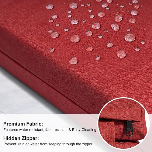 Crestlive Chaise Lounge Cushions Outdoor Set of 2, 72x21, Water Resistant | Pool Lounge Chair Cushions with Removable Cover, Fade Resistant Lounger Cushions for Patio Furniture, Chili