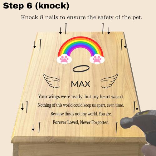 Handmade Pet Casket Pine Wood Coffin for Dogs,Cats|Pet Memorial Burial Box,Wooden Box（Inside 15.7 L x 9.1 W x 6.3 H Pink X-Small