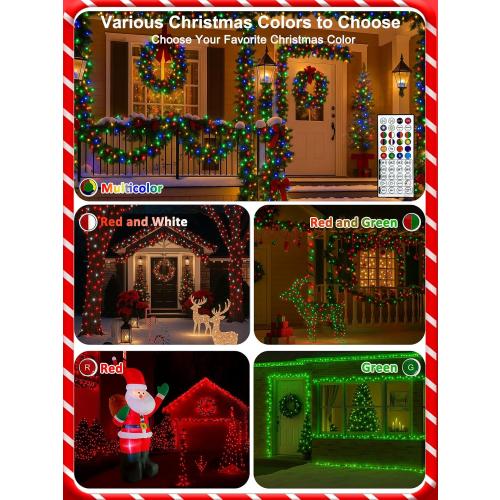 240LED Smart Color Changing Christmas Lights App Controlled, 95FT Waterproof RGB Twinkle String Light Music Sync Multiple Modes, Christmas Lights with Remote & Timer Indoor Outdoor Xmas Decorations