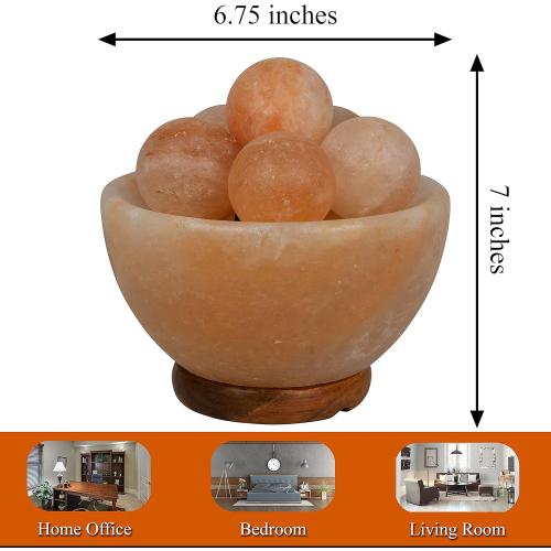 Spantik Himalayan Fire Bowl Salt Lamp with 6 Massage Balls Premium Quality Authentic from Pakistan