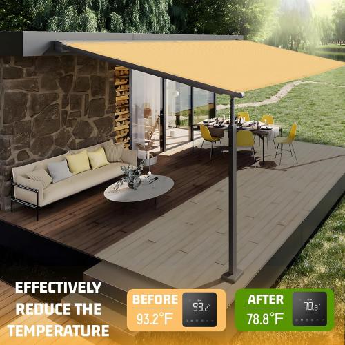 Size 8x10 ft Color Sand SUNNY GUARD Shade Cloth 4/6/8/10/12 FT Sun Shade Screen Fabric Shade Cover Tarp with Grommets for Pergola Backyard Garden,8x10 FT Sand