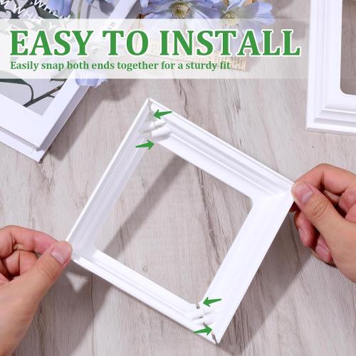 8 Packs 4x4 Inches Vinyl Post Skirt Split Style Base Cover Column Wraps, Fence White Post Cover for Hand and Stair Rails Porch Deck Base
