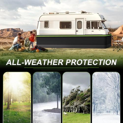 Easy Installation RV Skirting, Travel Wheel Skirt for Mobile Home Exterior, PVC with Tightly Metal Plates, Convenient Storage Wheel Rv Cover for Garden,Outdoor, Yard (Black, 2.6 x52.5ft)