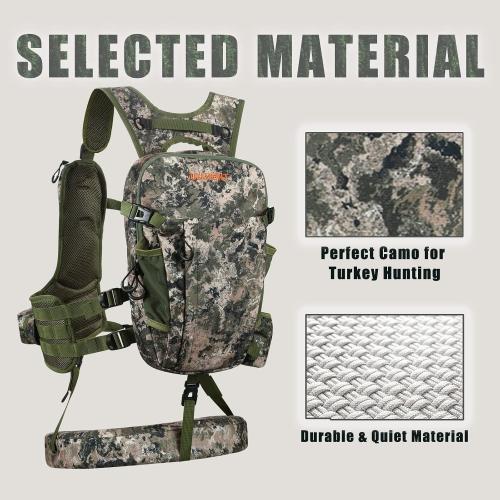 LUCKY CLOVER Turkey Vest, Comfortable Turkey Hunting Vest with Seat Cushion, Turkey Gear & Accessories