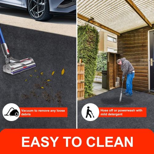 17 X 7.9 Ft Garage Floor Mat,Oil Spill Mat,Oil Absorbent Pads,Rubber Mat Garage Floor,Reusable, Waterproof Backing Come with Double Sided Tape