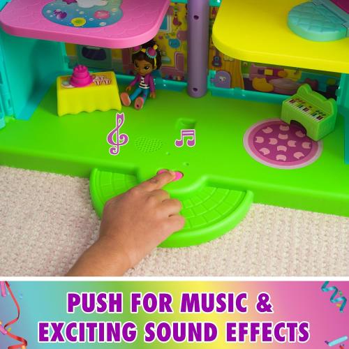 DREAMWORKS GABBY'S DOLLHOUSE, 14 Pc Celebration Dollhouse, 25-Inches Tall, with Toy Figures, Doll House Furniture & 10 Sounds, Kids Toys for Girls & Boys Ages 3