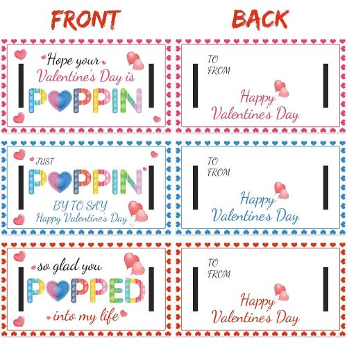 AYGXU 30pcs Valentines Day Gifts. Valentines Day Cards for Classroom & School. Heart POP Bracelets. Valentine's Classroom Exchange Cards & Kids Party Favors. Valentines Goody Bag Filler