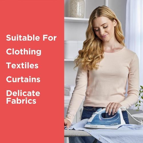 BLACK DECKER Easy Steam Compact Iron for Clothes, Automatic Shutoff, Nonstick Plate, Light Weight, 1200 Watts