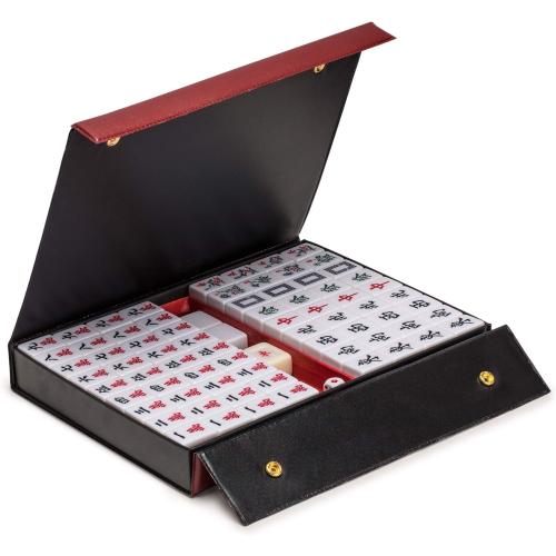 Yellow Mountain Imports Chinese Mahjong Set – Rouge Heritage – 146 Medium Tiles, Professional Set for Chinese-Style Play [中式麻將 專業套裝]