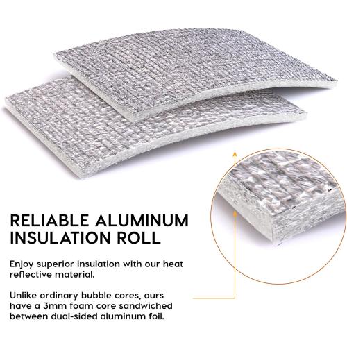 EconoHome Reflective Insulation - 16in x 10ft, 3mm Foam Core, Aluminum Heat Shield - Light Reflective Insulation for Weatherproofing, Condensation, Sound