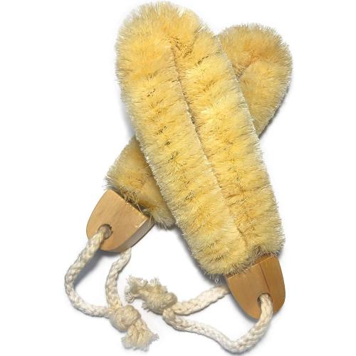 Mr.Cui'shop 2PACK Quality SISAL All Natural Spa Foot Brush with Wooden Handle - Dry or Wet Use - 7.3 inch Length - Exfoliates, Improves Blood Circulation, Cellulite Reduction