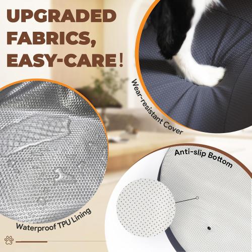 Orthopedic Dog Beds for Large/Medium Dogs, 9'' Thick Pure Memory Foam Dog Bed with Removable Washable Cover, Waterproof Couch Pet Bed, 60D High Density, Chewproof, Easy Clean, Dark Grey
