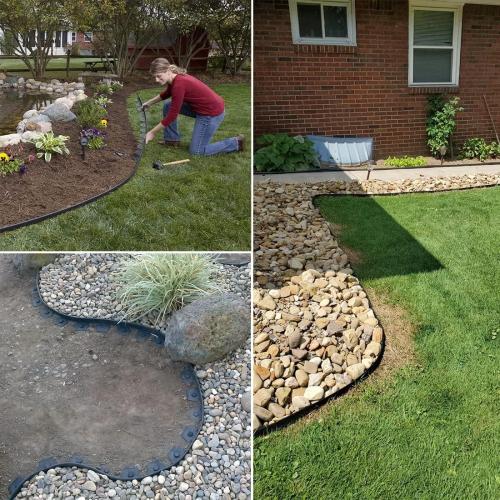 Landscape Edging 98FT,Garden Edging Borders Black [Extra Tall 4IN High] with 150pcs Plastic Stakes, Lawn Edging Flexible DIY Fence for Landscaping,Flower Bed,Grass,Gravel,Tree Surrounding