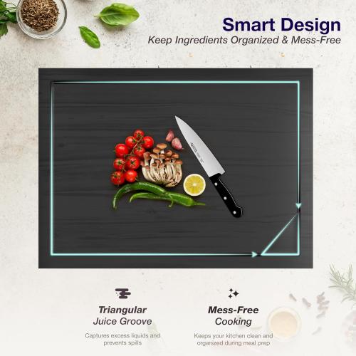 BLUEWEST Noodle Board Stove Cover with Handles, 3 in 1 Wood Stove Top Covers Board for Gas Burners and Electric Stove, Wooden RV Stovetop Cover, Tray for Kitchen Counter Space with Juice Grooves