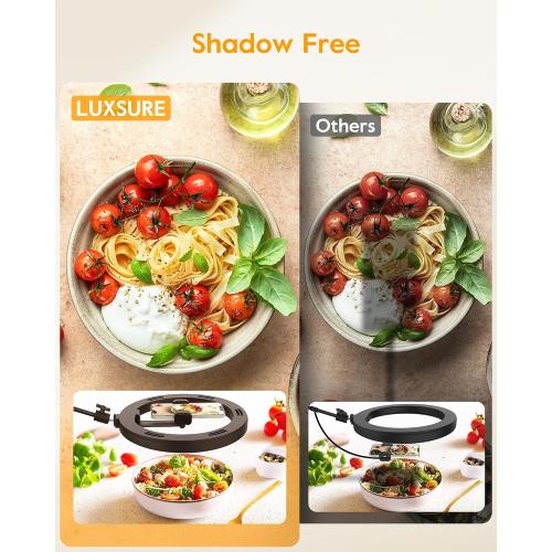 Ring Light with Stand for Desk,Adjustable Overhead Phone Mount with 10 Ring Light Tripod for iPhone,Phone Tripod with Light and Remote Phones Holder for Video Recording,Live Stream,Cooking Video