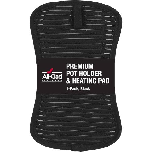 All-Clad Premium Pot Holder & Hot Pad: Heat Resistant to 500 Degrees - 100% Cotton, 10x6.25 Hot Pad for Kitchen and Barbeque, (6-Pack), Black