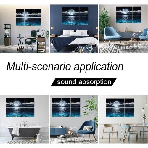 YPY Acoustic Panels Soundproof Wall Panels: Sound Absorbing Wall Art Decorative Sound Proofing Panels Noise Cancelling Acoustical Treatment for Home Studio 6 Pack 72x48 Inches