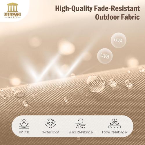 HERA'S PALACE 13ft Patio Umbrella with 120 LED Solar Lights Double Sided Outdoor Umbrella for Patio 8 Colors Changing Table Umbrella Outdoor Patio for Garden Pool